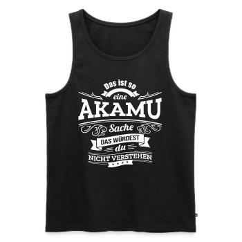 AKAMU, DER KATALYSATOR FÜR DEINEN ERFOLG - Männer Premium Bio Tank Top - Schwarz - Vorne - Michal (187cm)