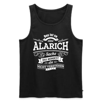 ALARICH, DER KATALYSATOR FÜR DEINEN ERFOLG - Männer Premium Bio Tank Top - Schwarz - Vorne - AI Model Male 178 light (178cm)