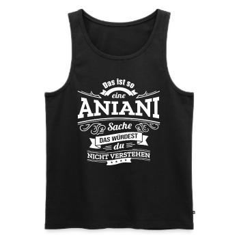 ANIANI, DER KATALYSATOR FÜR DEINEN ERFOLG - Männer Premium Bio Tank Top - Schwarz - Vorne - Michal (187cm)