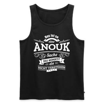 ANOUK, DER KATALYSATOR FÜR DEINEN ERFOLG - Männer Premium Bio Tank Top - Schwarz - Vorne - AI Model Male 178 light (178cm)