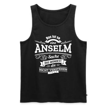 ANSELM, DER KATALYSATOR FÜR DEINEN ERFOLG - Männer Premium Bio Tank Top - Schwarz - Vorne - Michal (187cm)