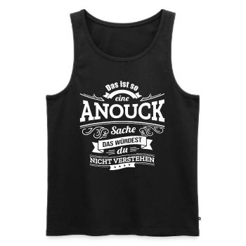 ANOUCK, DER KATALYSATOR FÜR DEINEN ERFOLG - Männer Premium Bio Tank Top - Schwarz - Vorne - AI Model Male 178 light (178cm)