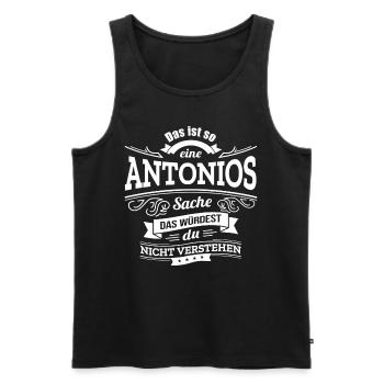 ANTONIOS, DER KATALYSATOR FÜR DEINEN ERFOLG - Männer Premium Bio Tank Top - Schwarz - Vorne - Michal (187cm)