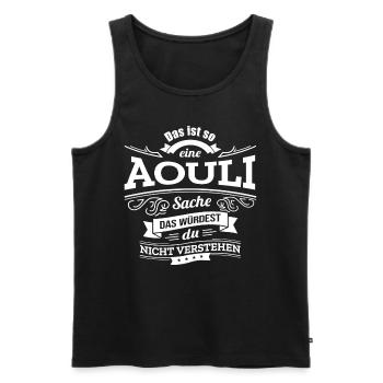 AOULI, DER KATALYSATOR FÜR DEINEN ERFOLG - Männer Premium Bio Tank Top - Schwarz - Vorne - AI Model Male 178 light (178cm)