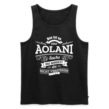 AOLANI, DER KATALYSATOR FÜR DEINEN ERFOLG - Männer Premium Bio Tank Top - Schwarz - Vorne - Michal (187cm)