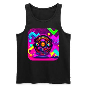 Retro vintage 80s pop culture - Männer Premium Bio Tank Top - Schwarz - Vorne - Michal (187cm)