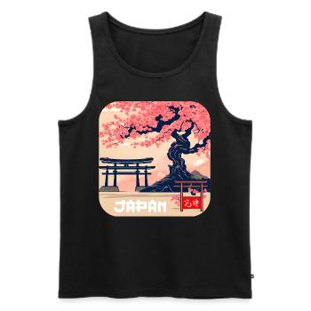 Japon Culture Temples Vacances - Débardeur bio Premium Homme - noir - Devant - AI Model Male 178 light (178cm)