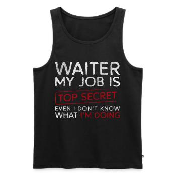 Kellner Trinkgeld Bedienung Gastronomie Chef - Männer Premium Bio Tank Top - Schwarz - Vorne - AI Model Male 178 light (178cm)