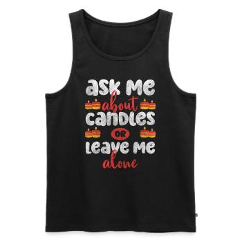 Candle Decoration Romantic Passion - Men's Premium Organic Tank Top - black - Front - AI Model Male 178 light (178cm)