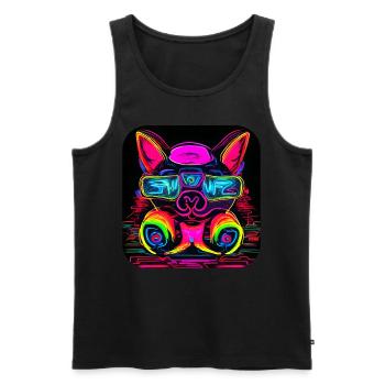 Neon UV Motif Festival Trend Style - Men's Premium Organic Tank Top - black - Front - AI Model Male 178 light (178cm)