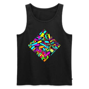Neon Stil UV House Style - Men's Premium Organic Tank Top - black - Front - AI Model Male 178 light (178cm)