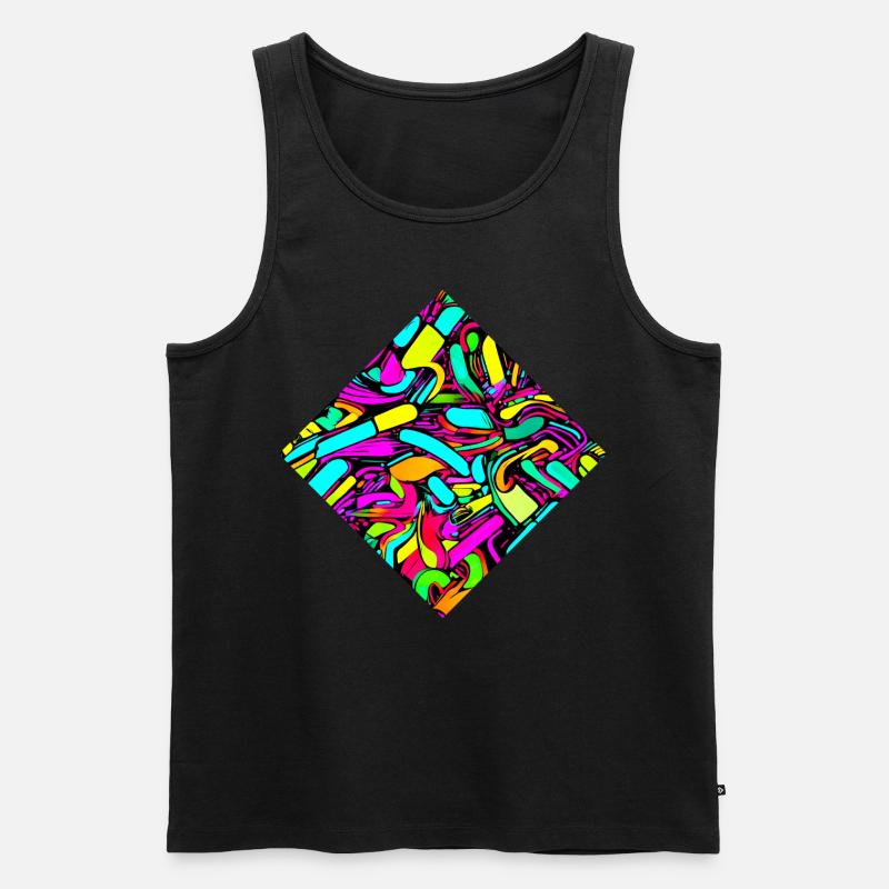Neon Stil UV House Style - Männer Premium Bio Tank Top - Schwarz