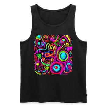 Neon Style Kreativ House Party Glow - Männer Premium Bio Tank Top - Schwarz - Vorne - AI Model Male 178 light (178cm)