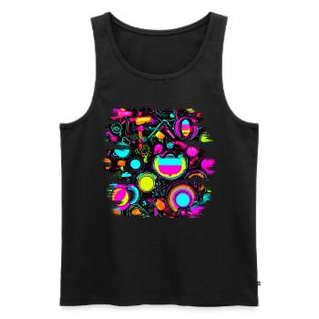 Neon Farben Leuchtend Stil UV - Männer Premium Bio Tank Top - Schwarz - Vorne - AI Model Male 178 light (178cm)