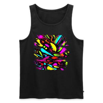 Neon Style 80s Retro Party Color Glow - Männer Premium Bio Tank Top - Schwarz - Vorne - AI Model Male 178 light (178cm)