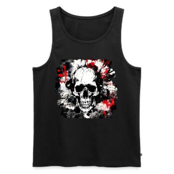 Totenkopf Trash Polka Heavy Metal - Men's Premium Organic Tank Top - black - Front - Michal (187cm)