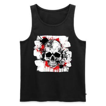 Skull Splash Trash Polka Tattoo - Men's Premium Organic Tank Top - black - Front - Michal (187cm)