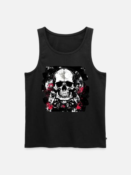 Skull Trash Polka Biker Culture - Men's Premium Organic Tank Top - black