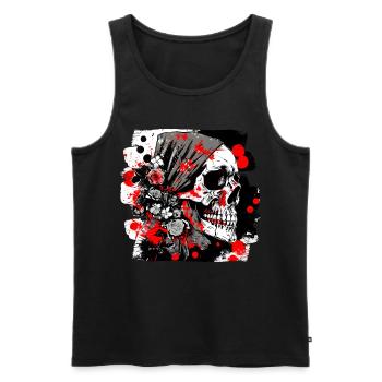 Skull Splash Trash Polka Tattoo - Men's Premium Organic Tank Top - black - Front - Michal (187cm)