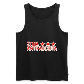 zone zona antifascista sterne antifascist - Männer Premium Bio Tank Top - Schwarz - Vorne - Michal (187cm)