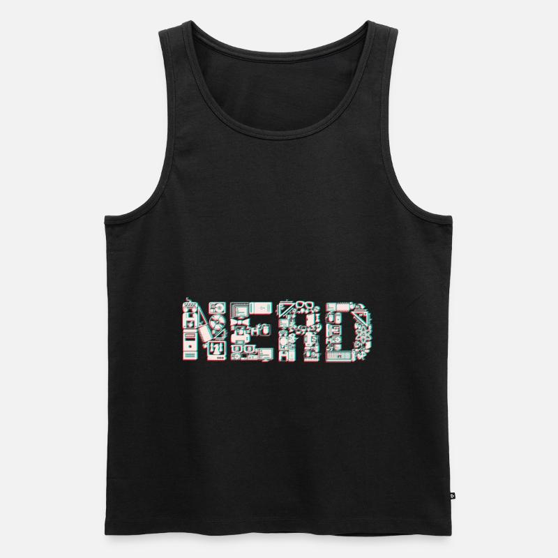 NERD 3D - Männer Premium Bio Tank Top - Schwarz