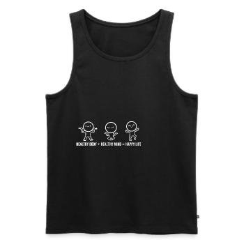 Healthy Body Strong and Healthy Gift - Men's Premium Organic Tank Top - black - Front - AI Model Male 178 light (178cm)