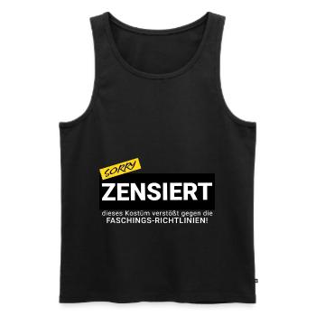 SORRY ZENSIERT Kostüm Richtlinienverstoß Fasching - Männer Premium Bio Tank Top - Schwarz - Vorne - AI Model Male 178 light (178cm)