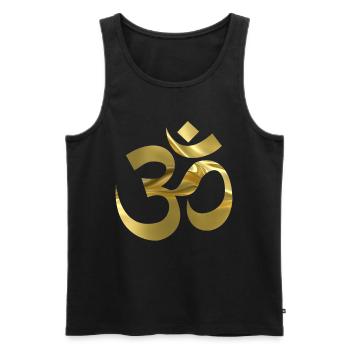 OM - Débardeur bio Premium Homme - noir - Devant - AI Model Male 178 light (178cm)