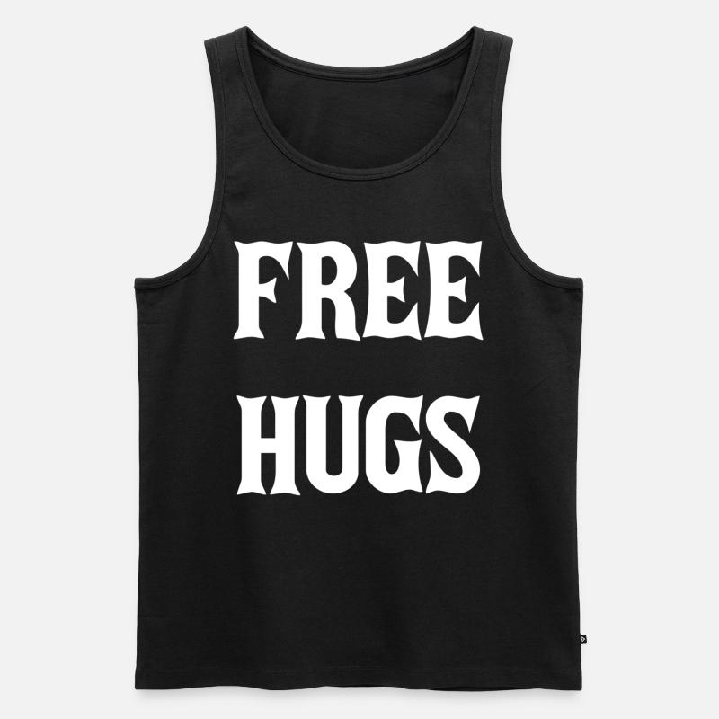 Free Hugs - Männer Premium Bio Tank Top - Schwarz