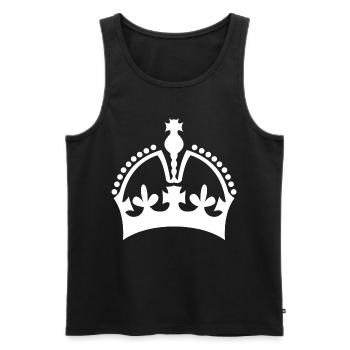 Krone - Männer Premium Bio Tank Top - Schwarz - Vorne - AI Model Male 178 light (178cm)