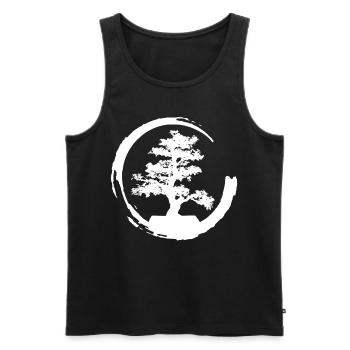 Bonsai - Männer Premium Bio Tank Top - Schwarz - Vorne - Michal (187cm)
