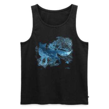 Icy Fox - Polarfuchs Fuchs Winter - Männer Premium Bio Tank Top - Schwarz - Vorne - AI Model Male 178 light (178cm)