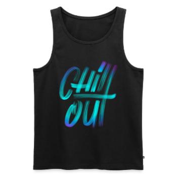 Chill out - Men's Premium Organic Tank Top - black - Front - AI Model Male 178 light (178cm)