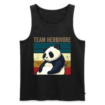 VINTAGE TEAM HERBIVORE - Männer Premium Bio Tank Top - Schwarz - Vorne - Michal (187cm)