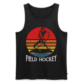 Rétro vintage hockey de hockey cadeau de hockey sur glace jeu - Débardeur bio Premium Homme - noir - Devant - AI Model Male 178 light (178cm)