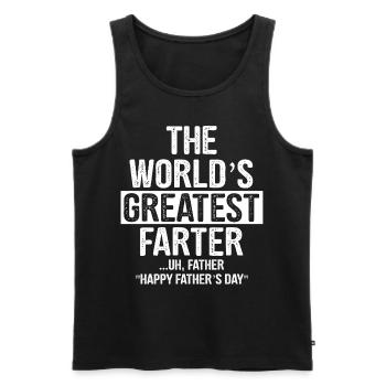 Le plus grand farter du monde - Chemise drôle de papa poupéeW - Débardeur bio Premium Homme - noir - Devant - Michal (187cm)