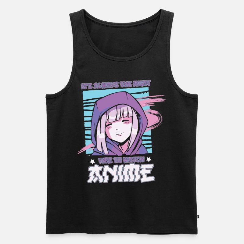 Anime Binge Zusehen Meme - Männer Premium Bio Tank Top - Schwarz
