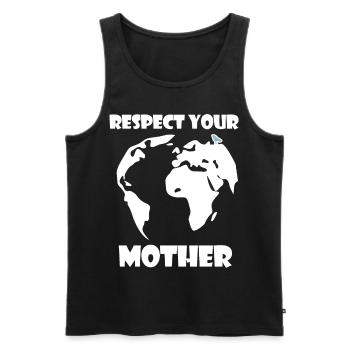 Respektiere deine Mutter Natur | Klimawandel - Männer Premium Bio Tank Top - Schwarz - Vorne - AI Model Male 178 light (178cm)