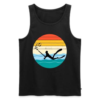 Speerfischen Speerfischen Vintage Retro - Männer Premium Bio Tank Top - Schwarz - Vorne - Michal (187cm)