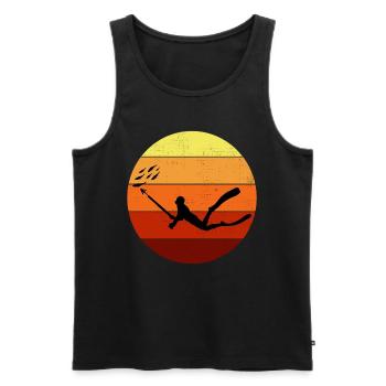 Speerfischen Speerfischen Vintage Retro - Männer Premium Bio Tank Top - Schwarz - Vorne - Michal (187cm)