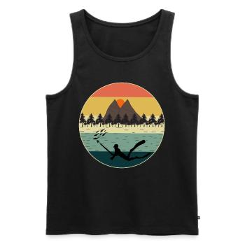 Speerfischen Speerfischen Vintage Retro - Männer Premium Bio Tank Top - Schwarz - Vorne - Michal (187cm)