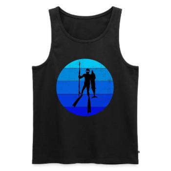 Pêche sous-marine Pêche sous-marine Pêche au harpon - Débardeur bio Premium Homme - noir - Devant - Michal (187cm)