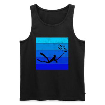 Pêche sous-marine Pêche sous-marine Pêche au harpon - Débardeur bio Premium Homme - noir - Devant - Michal (187cm)