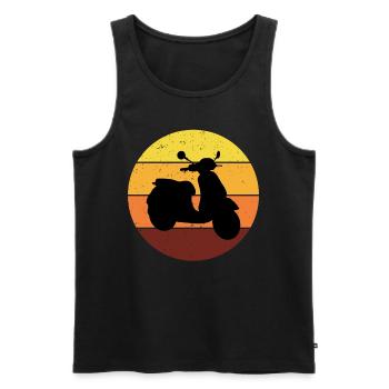 Roller Fahrer Roller Motorrad Vintage Retro - Männer Premium Bio Tank Top - Schwarz - Vorne - Michal (187cm)