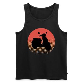 Roller Fahrer Roller Motorrad Vintage Retro - Männer Premium Bio Tank Top - Schwarz - Vorne - Michal (187cm)