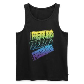 Freiburg Germany City Font Skyline Home - Men's Premium Organic Tank Top - black - Front - AI Model Male 178 light (178cm)