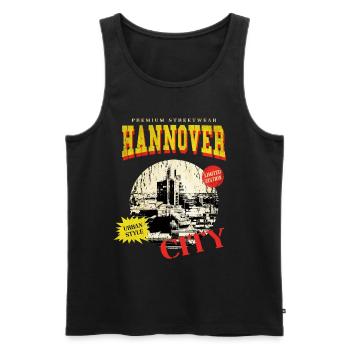 Hanovre Allemagne City Skyline Vintage Rétro - Débardeur bio Premium Homme - noir - Devant - Michal (187cm)