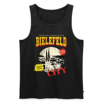 Bielefeld Deutschland Stadt Skyline Vintage Retro - Männer Premium Bio Tank Top - Schwarz - Vorne - Michal (187cm)