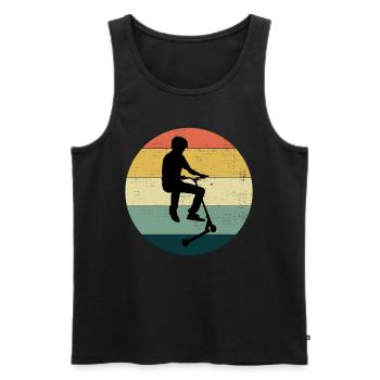 Stunt Scooter Freestyle Scootering Vintage Retro - Männer Premium Bio Tank Top - Schwarz - Vorne - AI Model Male 178 light (178cm)