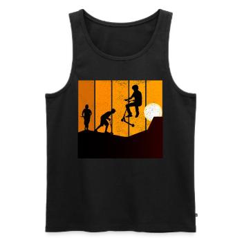 Stunt Scooter Freestyle Scootering Riding Sunset - Men's Premium Organic Tank Top - black - Front - AI Model Male 178 light (178cm)